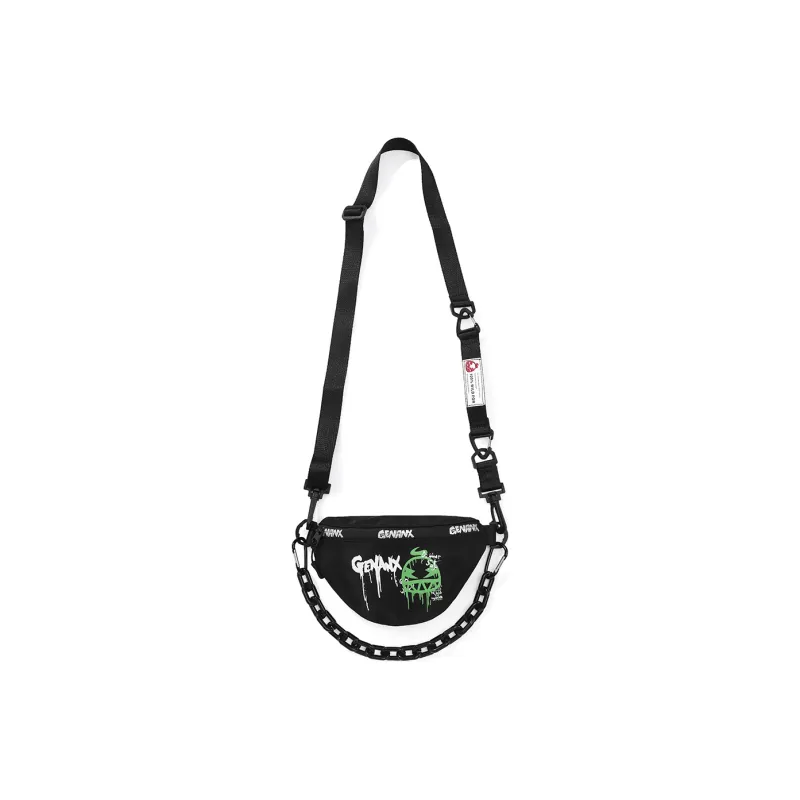 GENANX Polyester Polyamide Shoulder Bag Crossbody Bag Small Size Unisex Black/White-0