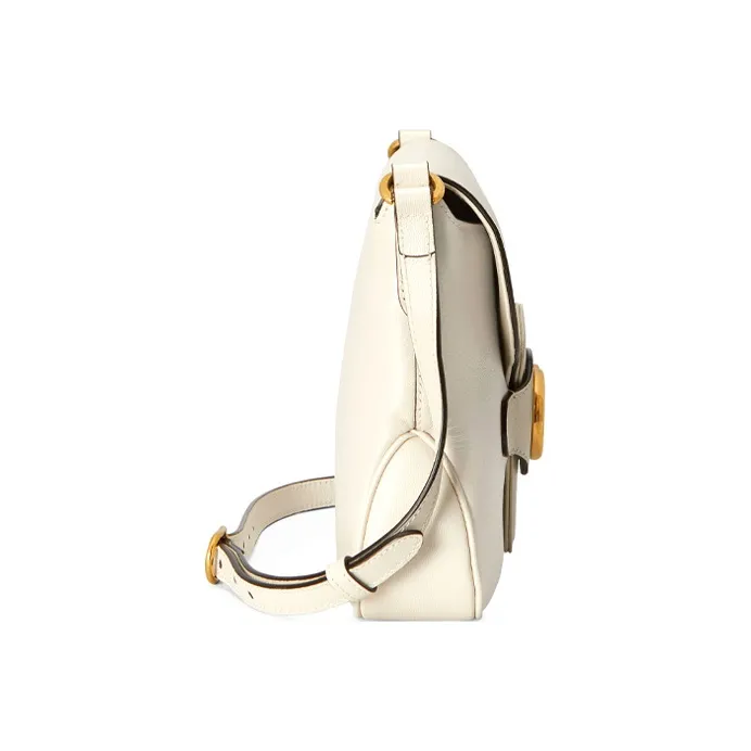 GUCCI Leather Messenger Bag Shoulder Bag Crossbody Bag Small Size Women's White-2