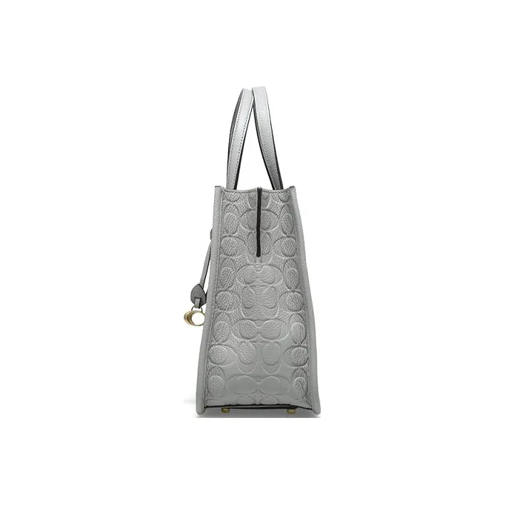 COACH Tyler Grained Calfskin One Shoulder Crossbody Bag, Crossbody Handbag Large Size Women's Gray-4