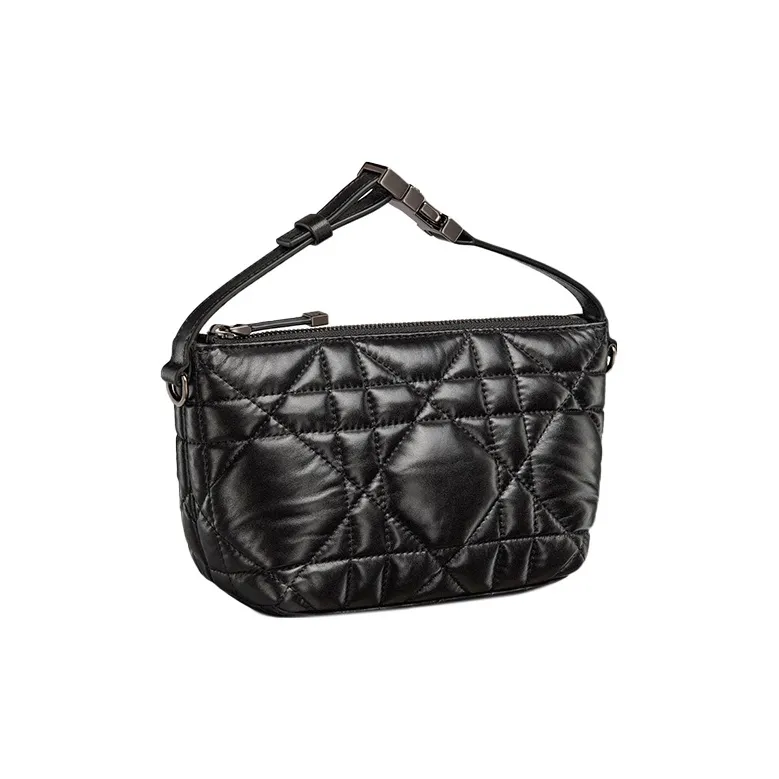 DIOR Travel Cow Leather Lunch Bag Clutch Trumpets Women's Black Silver-1