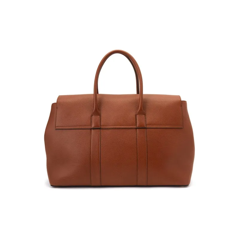 Mulberry Bayswater Grained Leather Handbag Men's Saddle Color-3