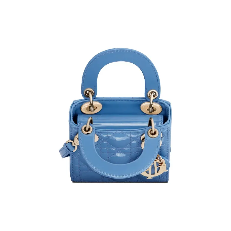 DIOR Patent Leather Cowhide Handbag Shoulder Bag Crossbody Bag Daisie Bag Mini Women's Carolina Blue-2