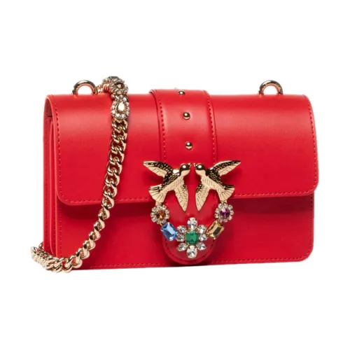 PINKO SIMPLY Leather Swift Bag Shoulder Bag Crossbody Bag Women's Red