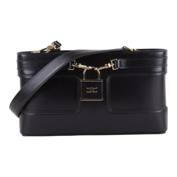 Elisabetta Franchi Leather Clutches Shoulder Bag Crossbody Bag Women's Black