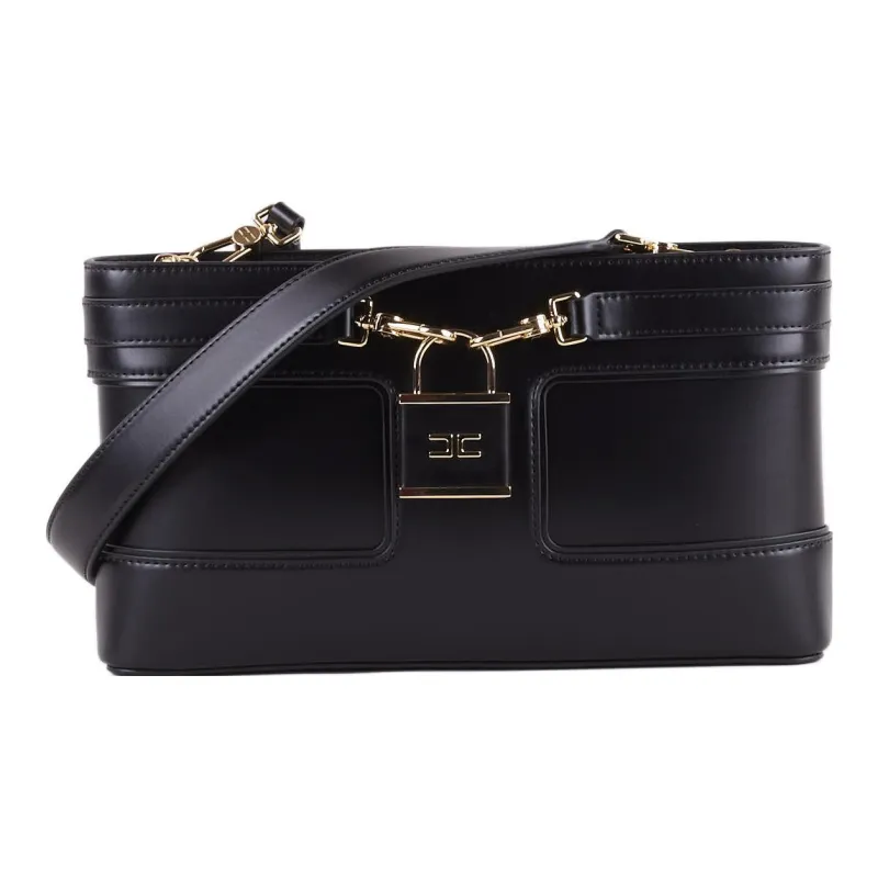 Elisabetta Franchi Leather Clutches Shoulder Bag Crossbody Bag Women's Black-0
