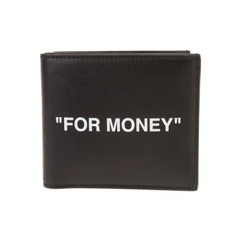 OFF WHITE Leather Wallet Men's Black