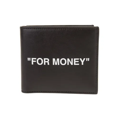 OFF WHITE Leather Wallet Men's Black