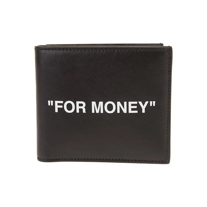 OFF WHITE Leather Wallet Men's Black-0