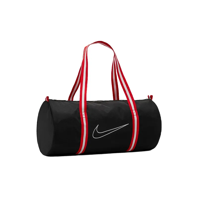 Nike Heritage Polyamide Luggage Bag, One Shoulder Crossbody Handbag, Travel Bag Unisex Black Red-1