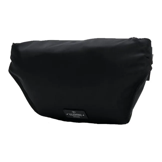 Valentino Polyurethane Sling Bag Fanny Pack Men's Black-1
