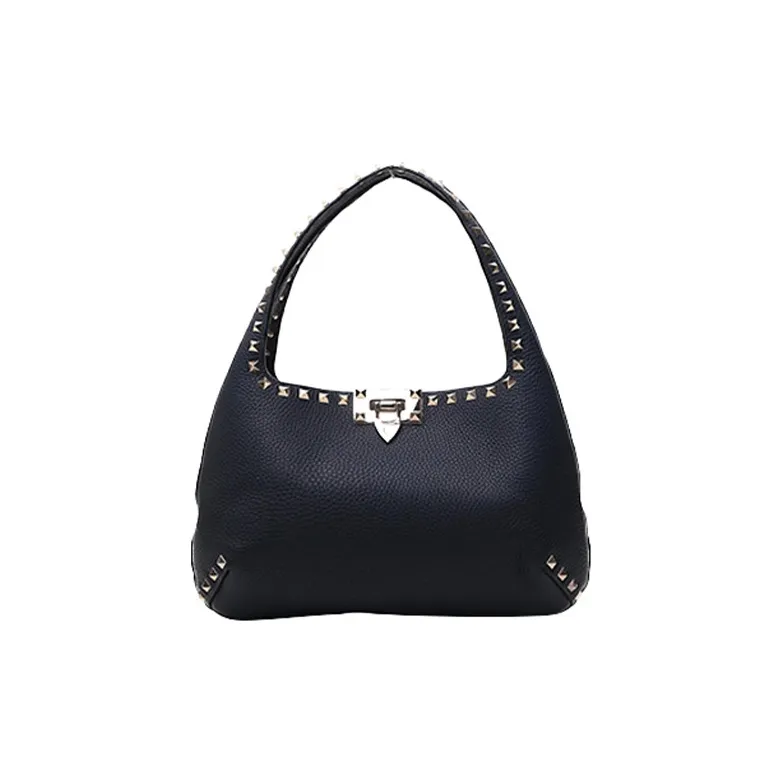 Valentino Cow Leather One Shoulder Handbags Women's Black-0