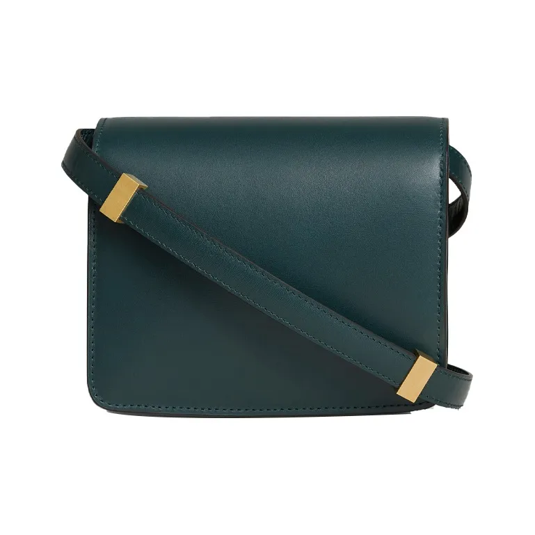 CELINE Classic Bo Polished Cow Leather Tofu Bag Block Crossbody Bag Shoulder Bag Women's Amazon Green/Dark Green-2