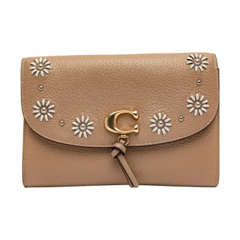 COACH Remi Leather Chain Crossbody Bag Shoulder Bag Small Size Women's Milk Tea Beige