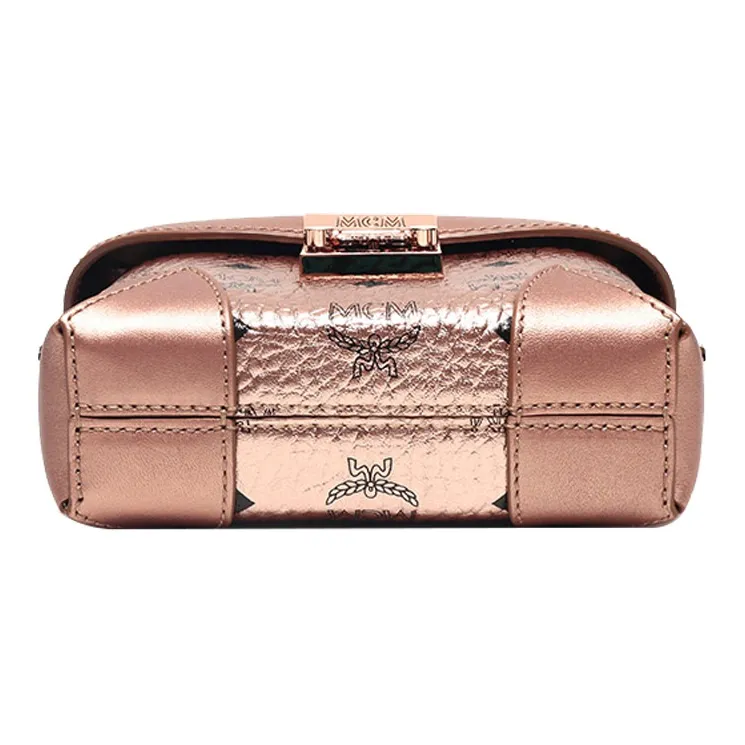 MCM Canvas Crossbody Fanny Pack Regular Women's Champagne Gold-4