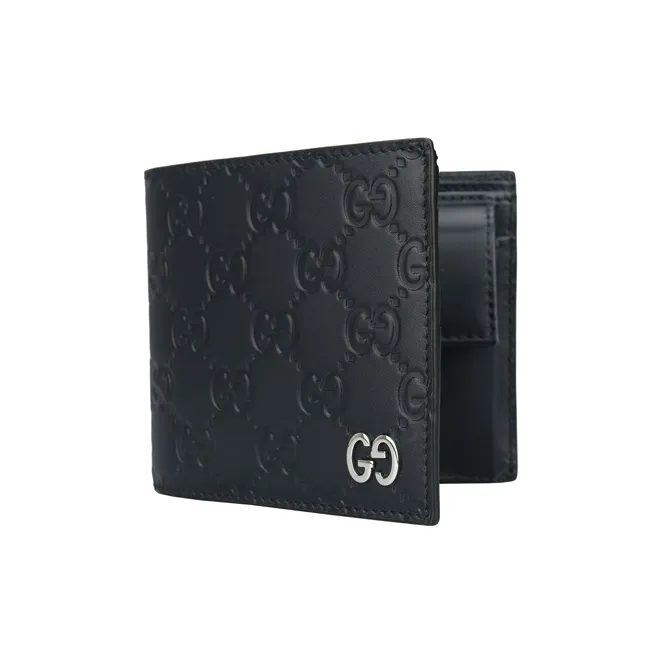 GUCCI Leather Wallet Men's Dark Blue/Navy Blue-2