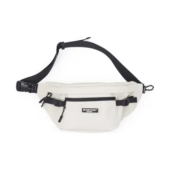 MYEDITION Polyamide Crossbody Bags Fanny Pack Sling Bags Unisex Soy Milk White