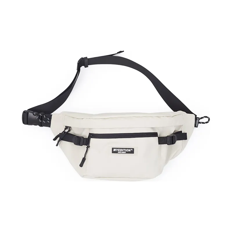 MYEDITION 4L Crossbody Bag Fanny Pack Sling Bag Outdoor Bag Polyamide Soy Milk White Unisex-0