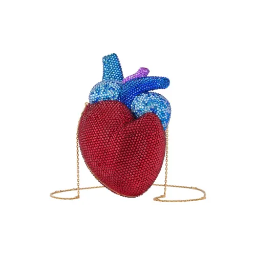 GUCCI Broadway Enamel Metal With Glass Beads Heart-Shaped Handheld Shoulder Bag Crossbody Bag Women's Red/Blue