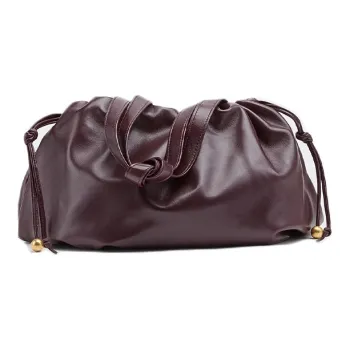 Bottega Veneta Cow Leather Clutch Medium Size Women's Grape Purple