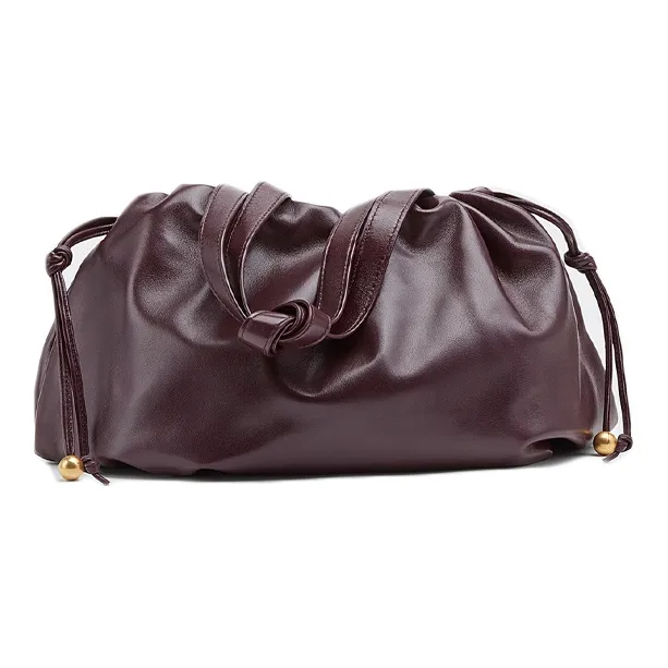Bottega Veneta Cow Leather Clutch Medium Size Women's Grape Purple-0