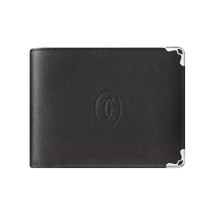 CARTIER Must De Cartier Cow Leather Wallets Card Holders Women's Black-0