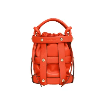 FERRAGAMO Cage Sheepskin Bucket Bags Shoulder Bag Crossbody Bag Handbag Women's Orange