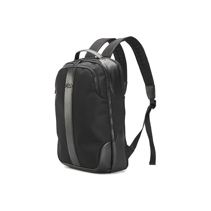 FILA Fabric PU Backpack Large Size Men's Jet Black-1