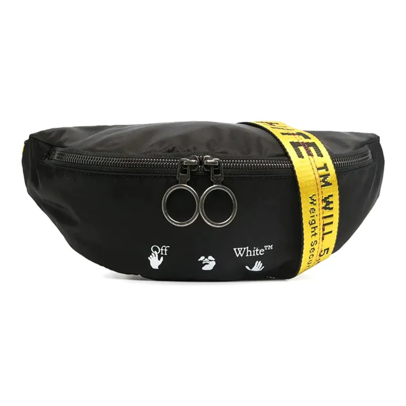 OFF WHITE Polyamide Crossbody Bag, Sling Bag, Fanny Pack Unisex Black-0