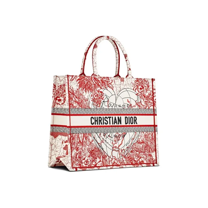 DIOR BookTote Polyester Totes Handbags Regular Women's Red-1