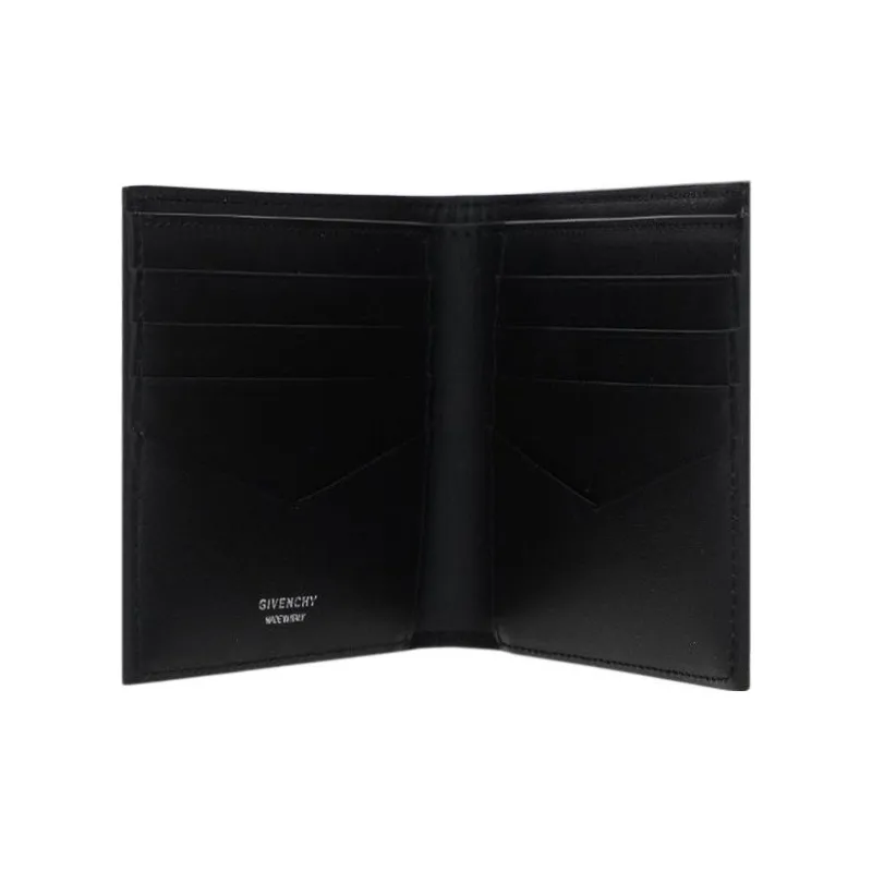 GIVENCHY Matte Smooth Cow Leather Wallet Card Holder Wallet Men's Black-3