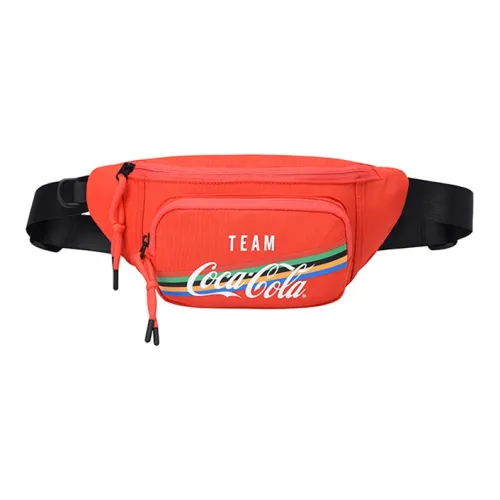 Anta Coca-Cola Collaboration Oxford Fanny Pack Crossbody Bags Unisex Red