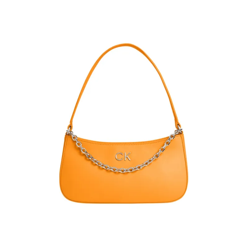 CK/Calvin Klein Artificial Leather Shoulder Bag One Shoulder Clutch Women's Bright Orange-0
