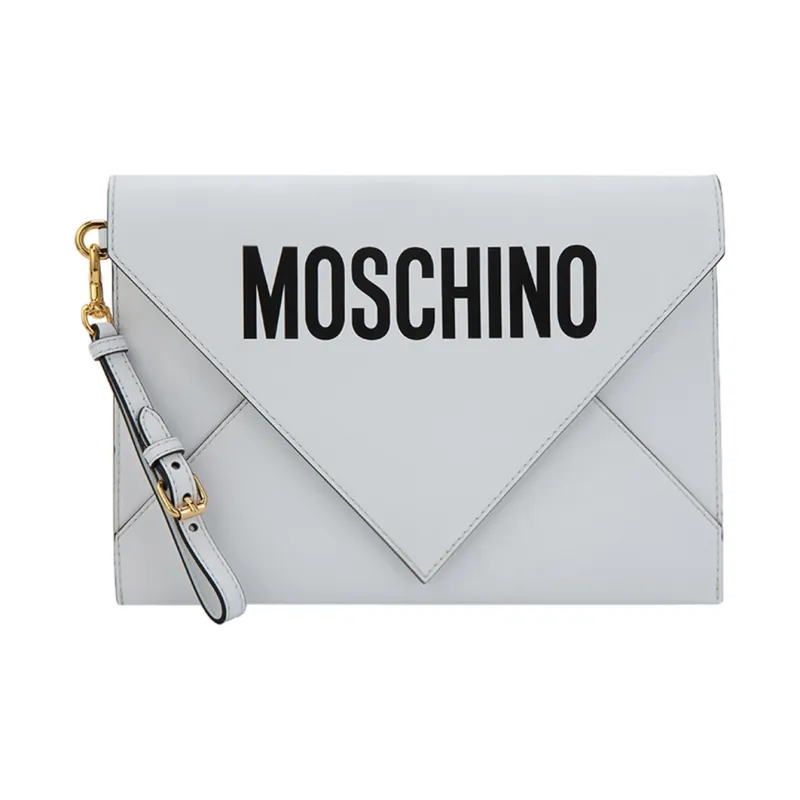 MOSCHINO Leather Clutch Regular Women's White-0