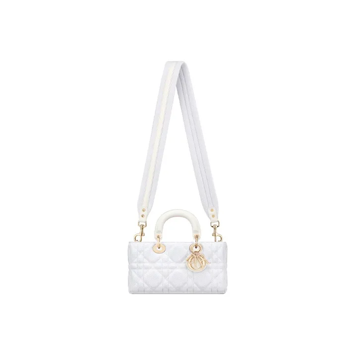 DIOR Lady D-JOY Technical Fabric Handbags Shoulder Bag Crossbody Bag Women's White-3