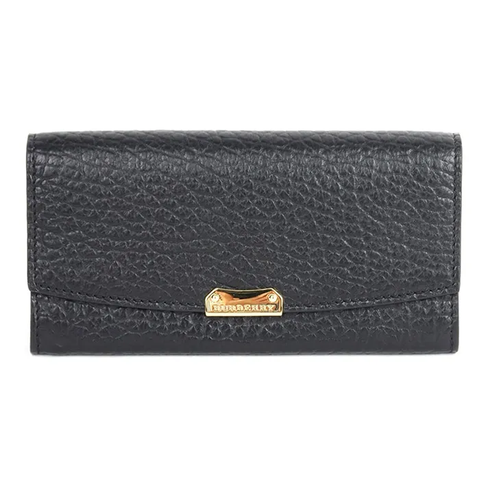 Burberry Cow Leather Card Holder Wallet Regular Women's Black-0