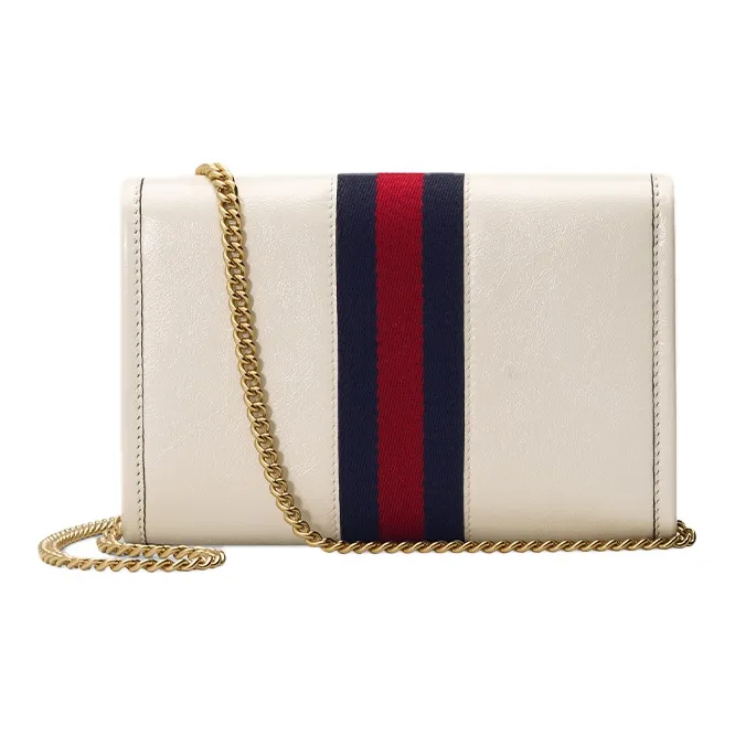 GUCCI Leather Shoulder Bag, Crossbody Bag, Clutch Mini Women's White-5