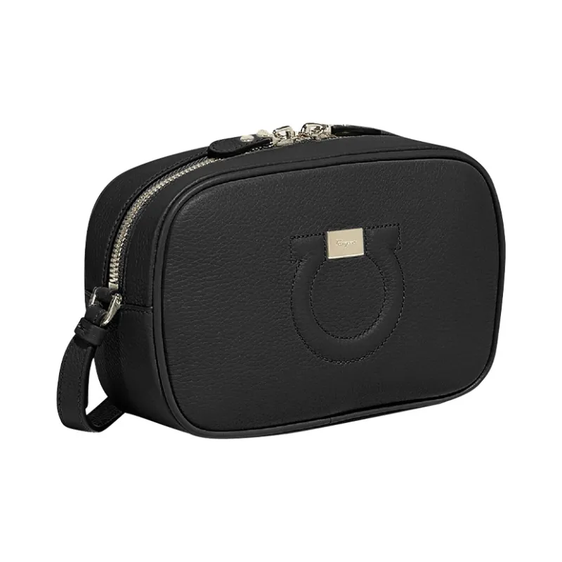 FERRAGAMO Cow Leather Camera Bag Shoulder Bag Crossbody Bag Women's Black-1