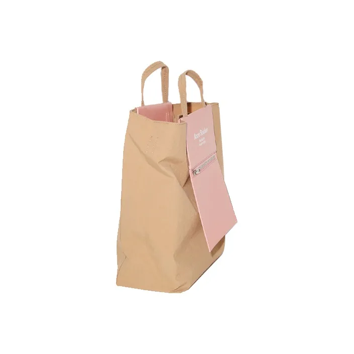 Acne Studios Polyamide Tote Bag Shopping Bag Handbag Medium Size Unisex Brown/Pink-1