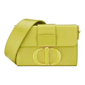 DIOR 30 Montaigne Cow Leather Crossbody Bag, Shoulder Bag Women's Green Yellow