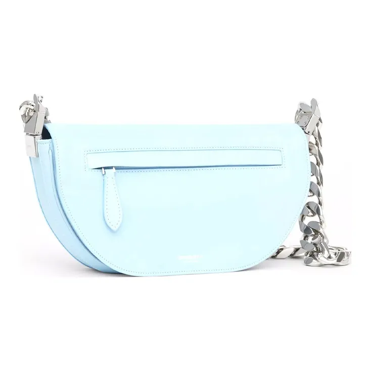 Burberry Sheepskin Shoulder Bag Crescent Bag Handbag Shoulder Bag Women's Light Blue-1