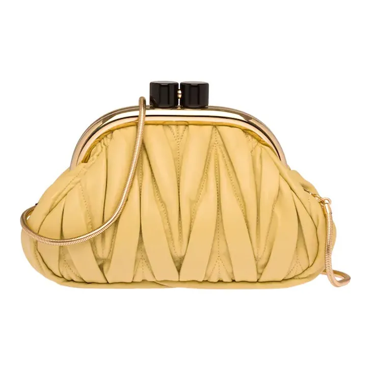 MIU MIU Soft Sheep Leather Handbag Shoulder Bags Women's Vanilla-2