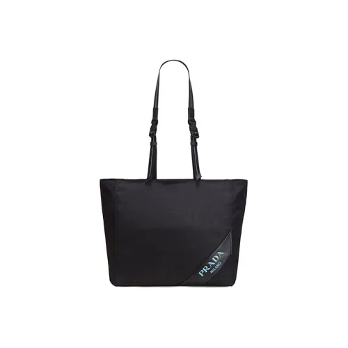 prada galleria Nylon Handbag, Shoulder Bag Unisex Black