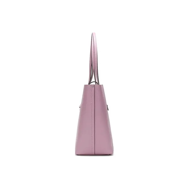 COACH Market Tote Grain Leather Tote Handbag, Shoulder Bag Large Size Women's Light Purple-3