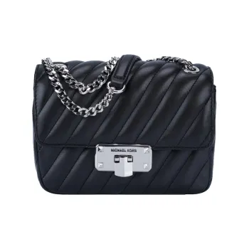 MICHAEL KORS Peyton Artificial Leather Portable Crossbody Bag, Shoulder Bag Small Size Women's Black