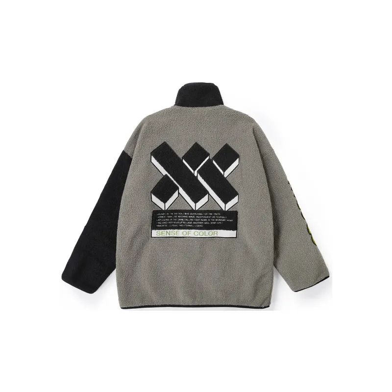 XXGOGO Letter Lapel Loose Fit Puffer Jacket Unisex-1