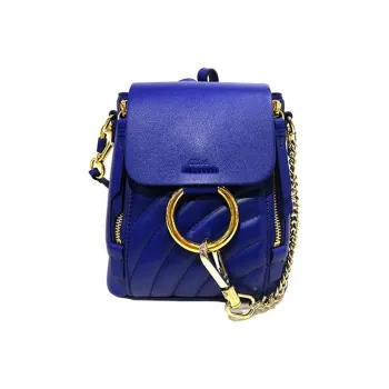 Chloe Faye Quilting Calfskin Backpack Mini Women's Blue