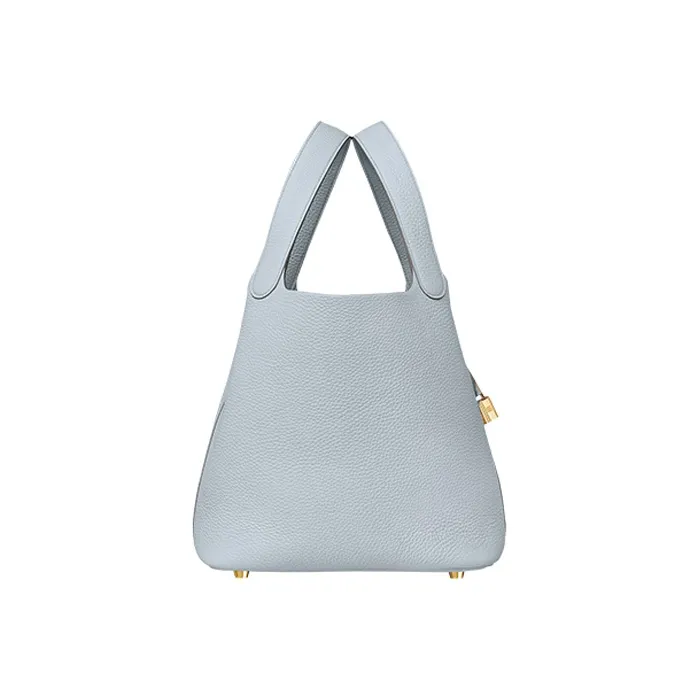 HERMES Picotin Lock Clemence Bullock Leather Basket Bag, Bucket Bag, Handbag 22 Women's 08 Pale Light Blue/Grail Blue-1