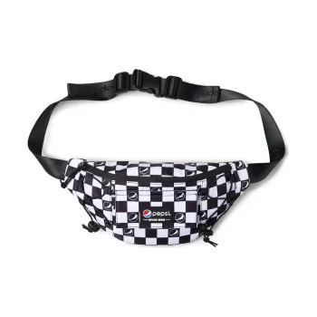 Pepsi Nylon Fabric Sling Bag Fanny Pack Regular Unisex Black White