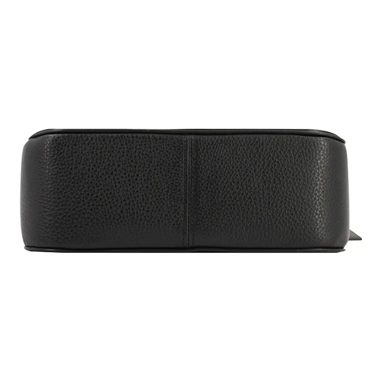 COACH Jes Leather Shoulder Bag Large Size Women's Black-4