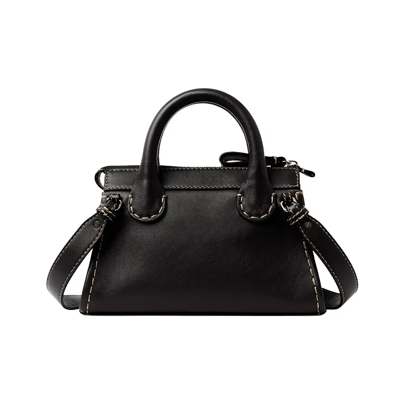 Chloe Edith Buffalo Leather Shoulder Bag Crossbody Bag Handbag Mini Women's Black-2